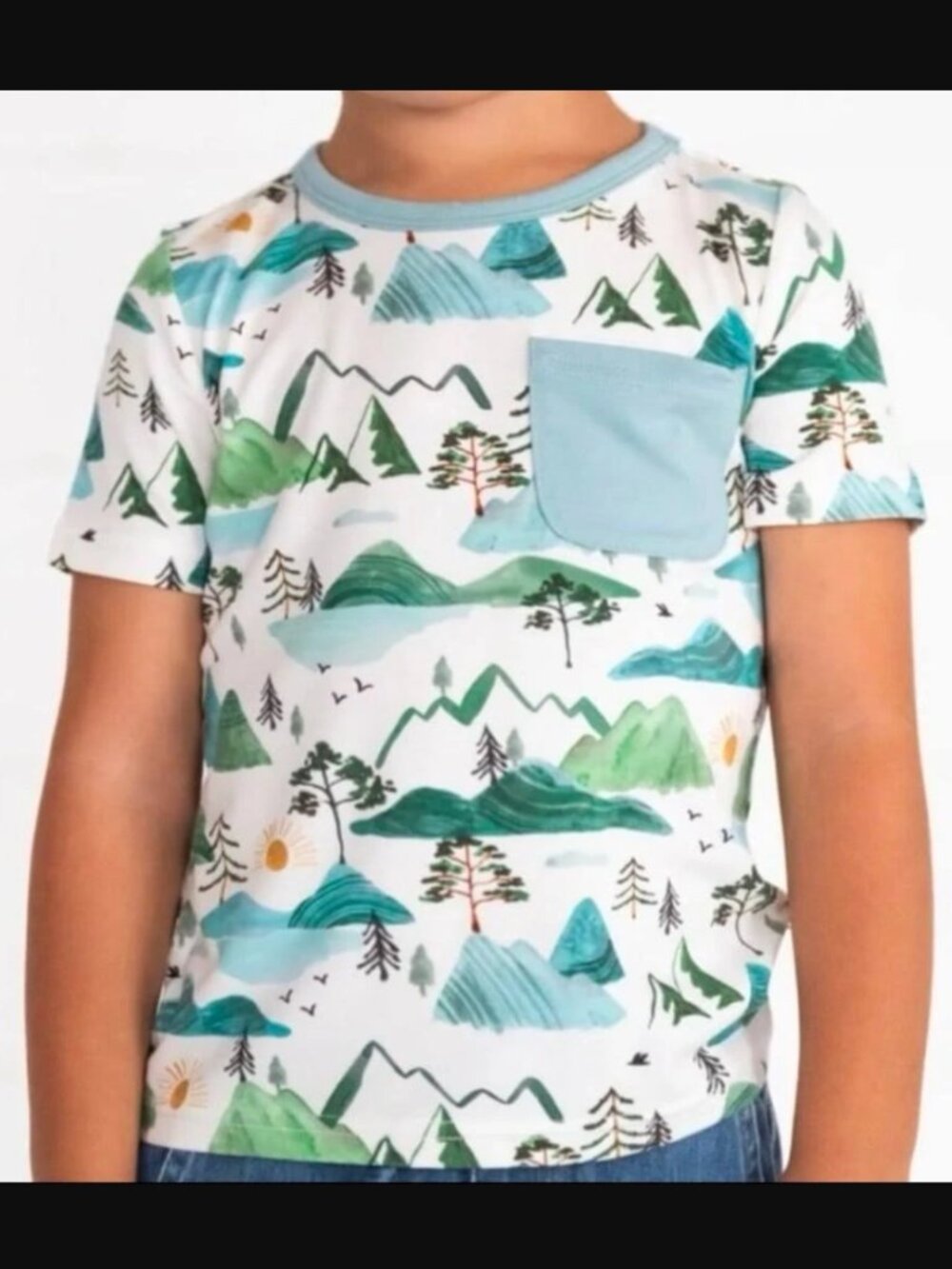 NWT Little Sleepies Mountain Mist Short Sleeve Pocket Tee Size 5